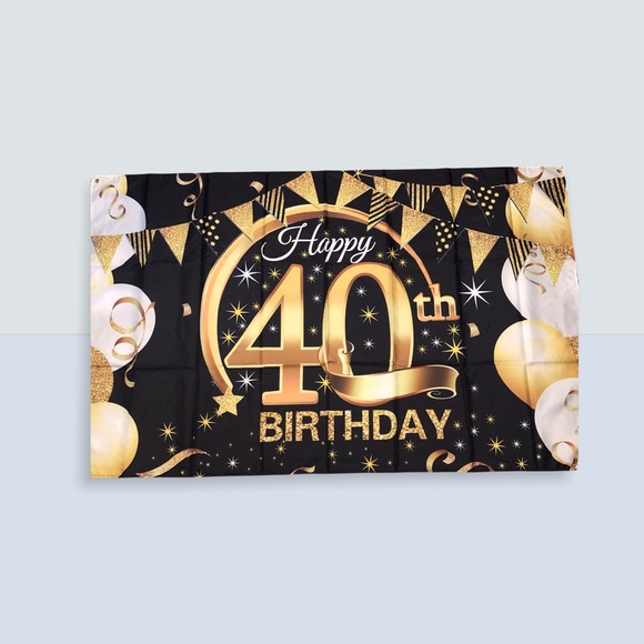 BIRTHDAY BANNER HAPPY 40TH BIRTHDAY FLAG BANNER - Picture 3 of 3